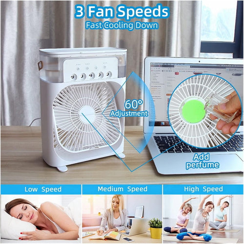 Ventilatore portatile per aria condizionata Condizionatore d'aria portatile Raffreddatore d'aria Ventola spray for raffreddamento ad acqua Ventola for umidificazione desktop USB Mini ventola di raffre